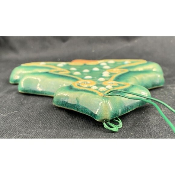 Art Pottery Christmas Tree Christmas Ornament Trivet Decor 6" Tall FLAW - Picture 6 of 8